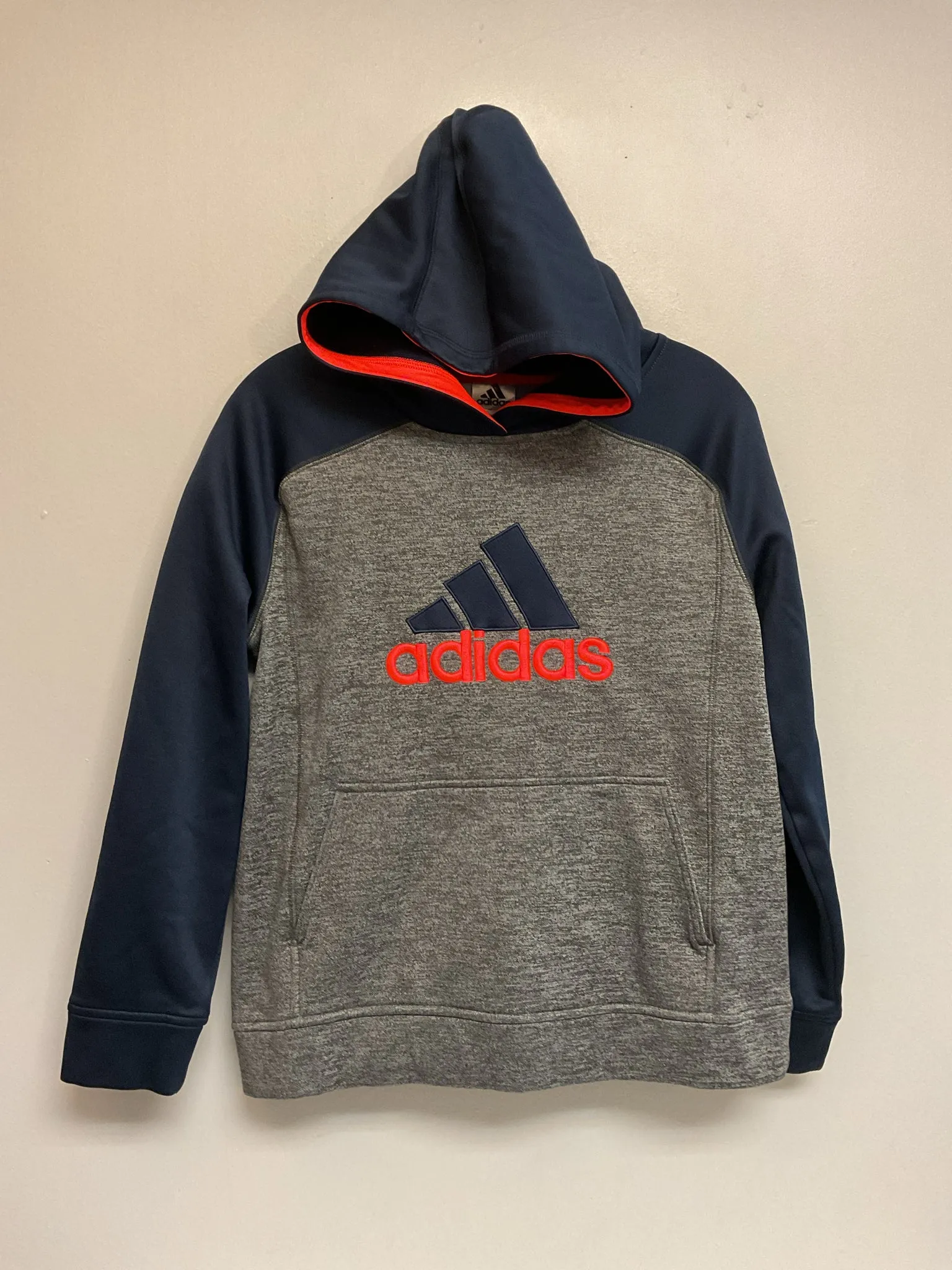 Adidas Size 14 Navy & Gray Logo Polyester Big Boys Sweaters & Vests