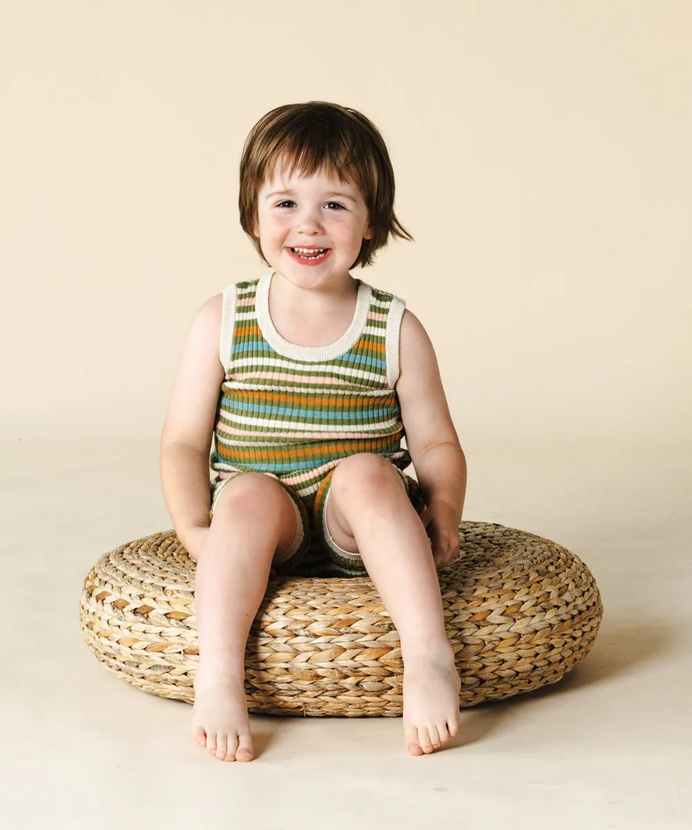 Aeron Tank Olive Stripe - Child