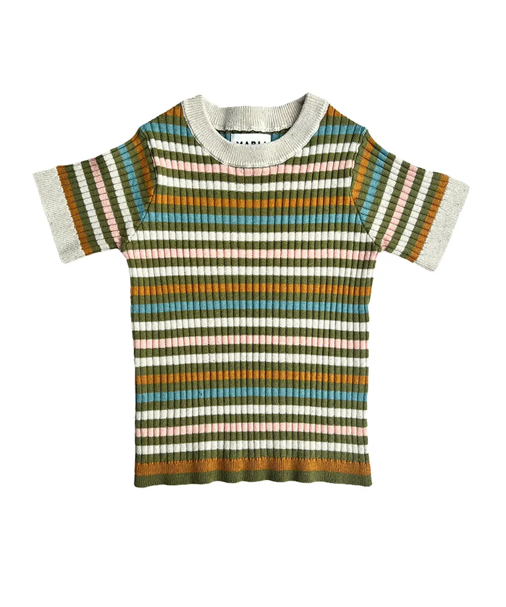 Aeron Tee Olive Stripe - Child