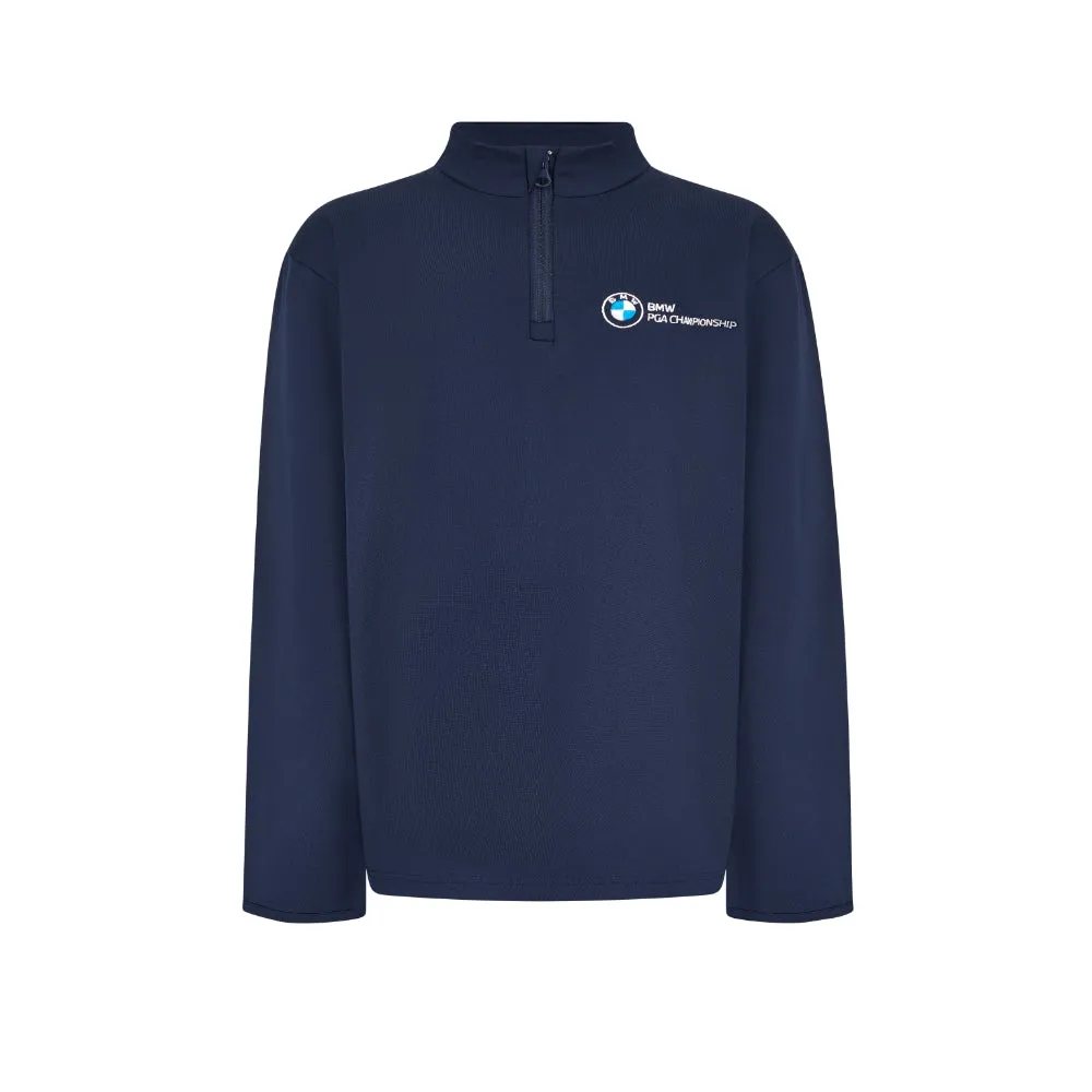 BMW PGA Championship Junior Navy 1/4 Zip Mid Layer