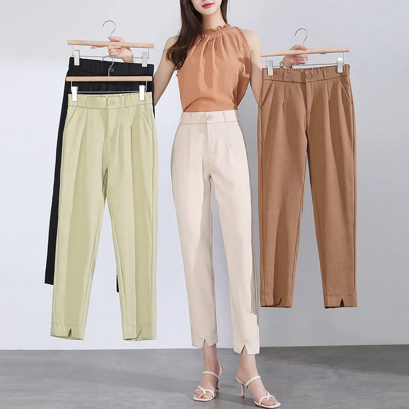 Casual Slimming Elastic Suit Pants
