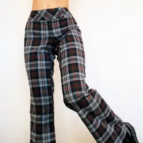 Early 2000s Gray Plaid Flares