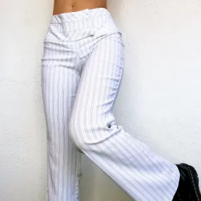 Early 2000s White Pinstriped Flares
