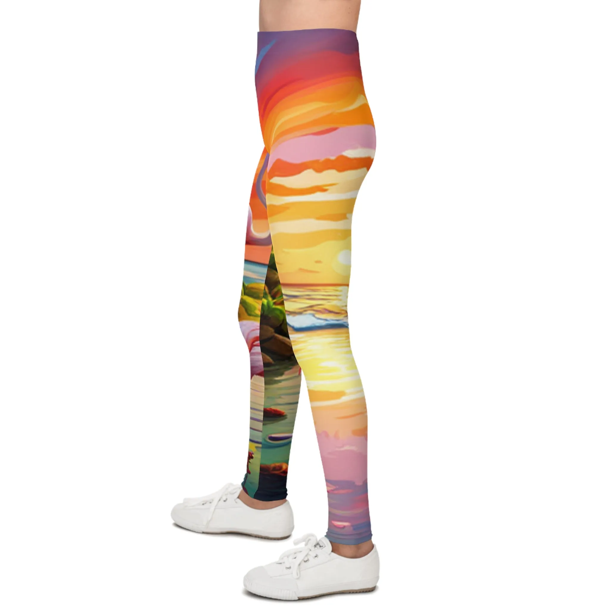 Flamingos at Dawn Youth Leggings