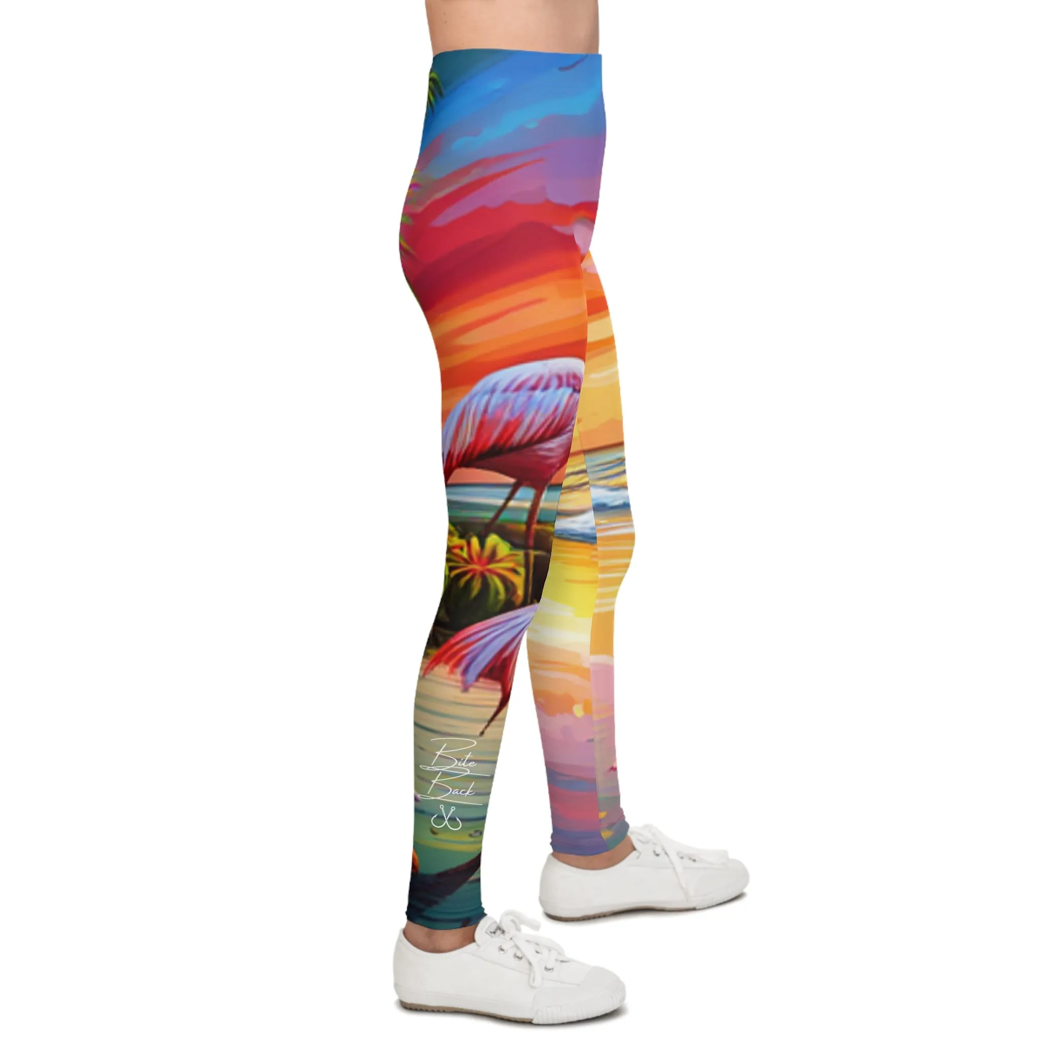 Flamingos at Dawn Youth Leggings