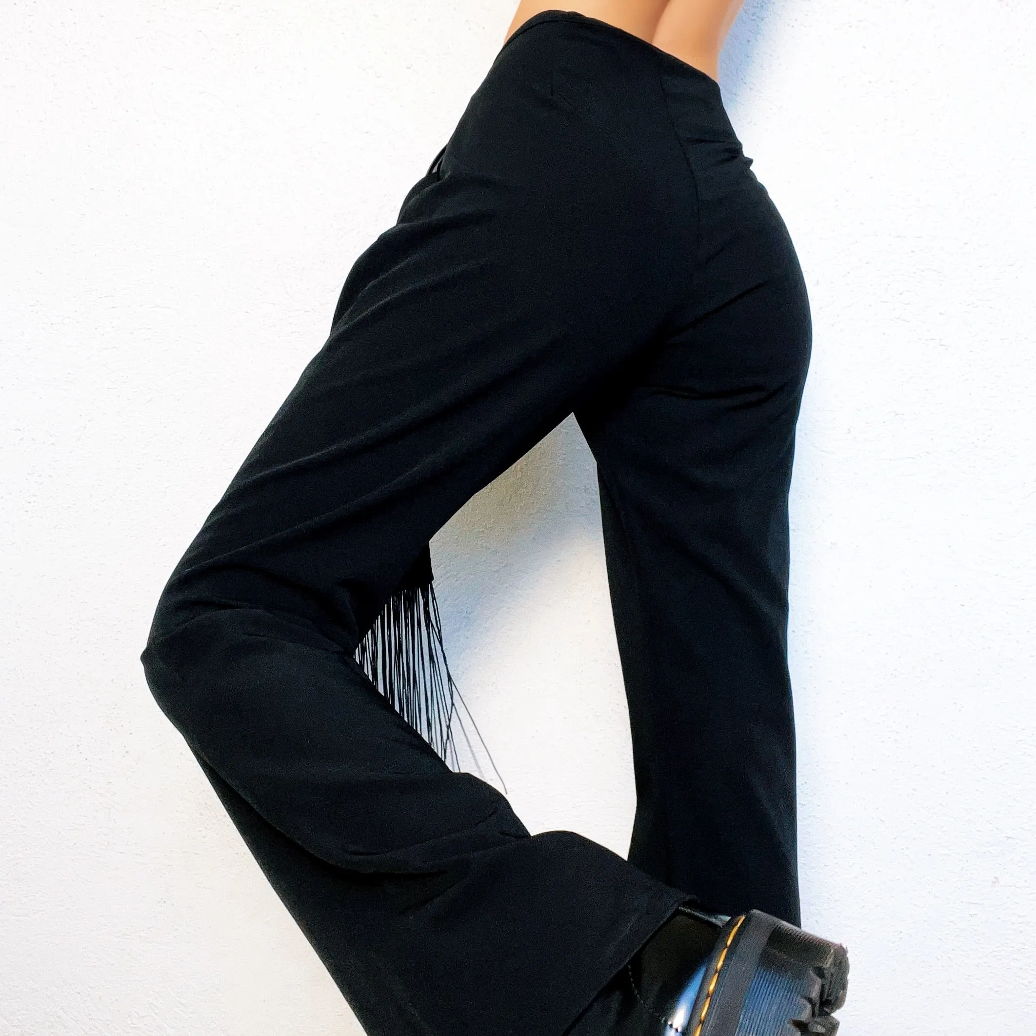 Groovy Black Fringe Pants