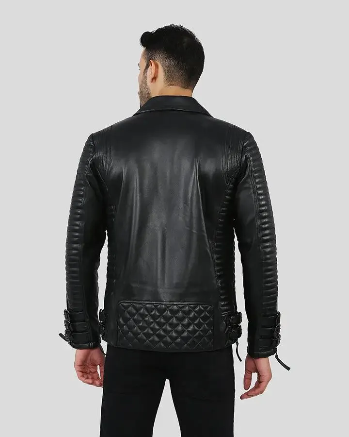 Hector Black Biker Leather Jacket