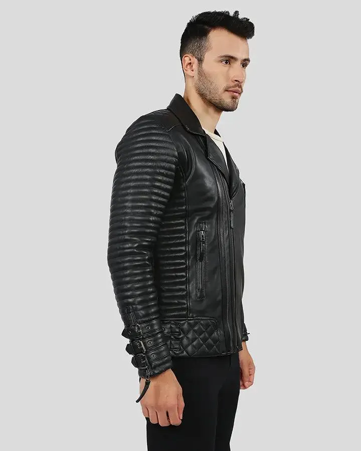 Hector Black Biker Leather Jacket