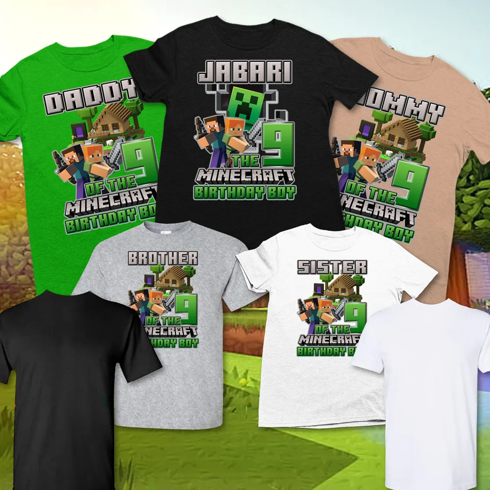 Minecraft Birthday shirts, Family Matching Birthday Shirts