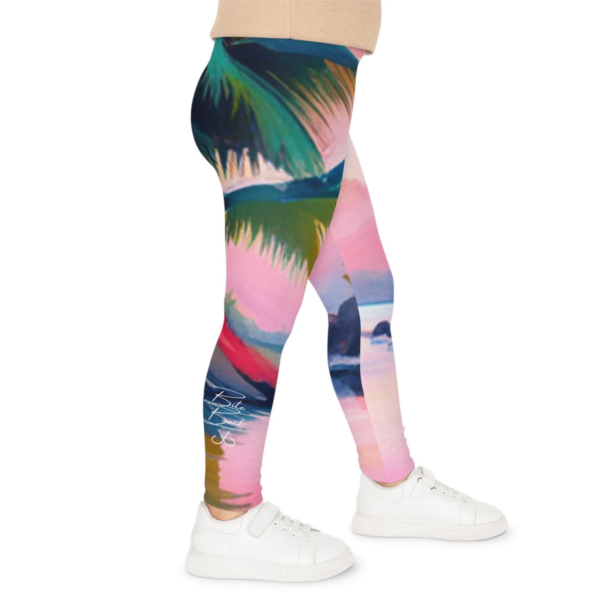 Palm tree pink Kids Leggings