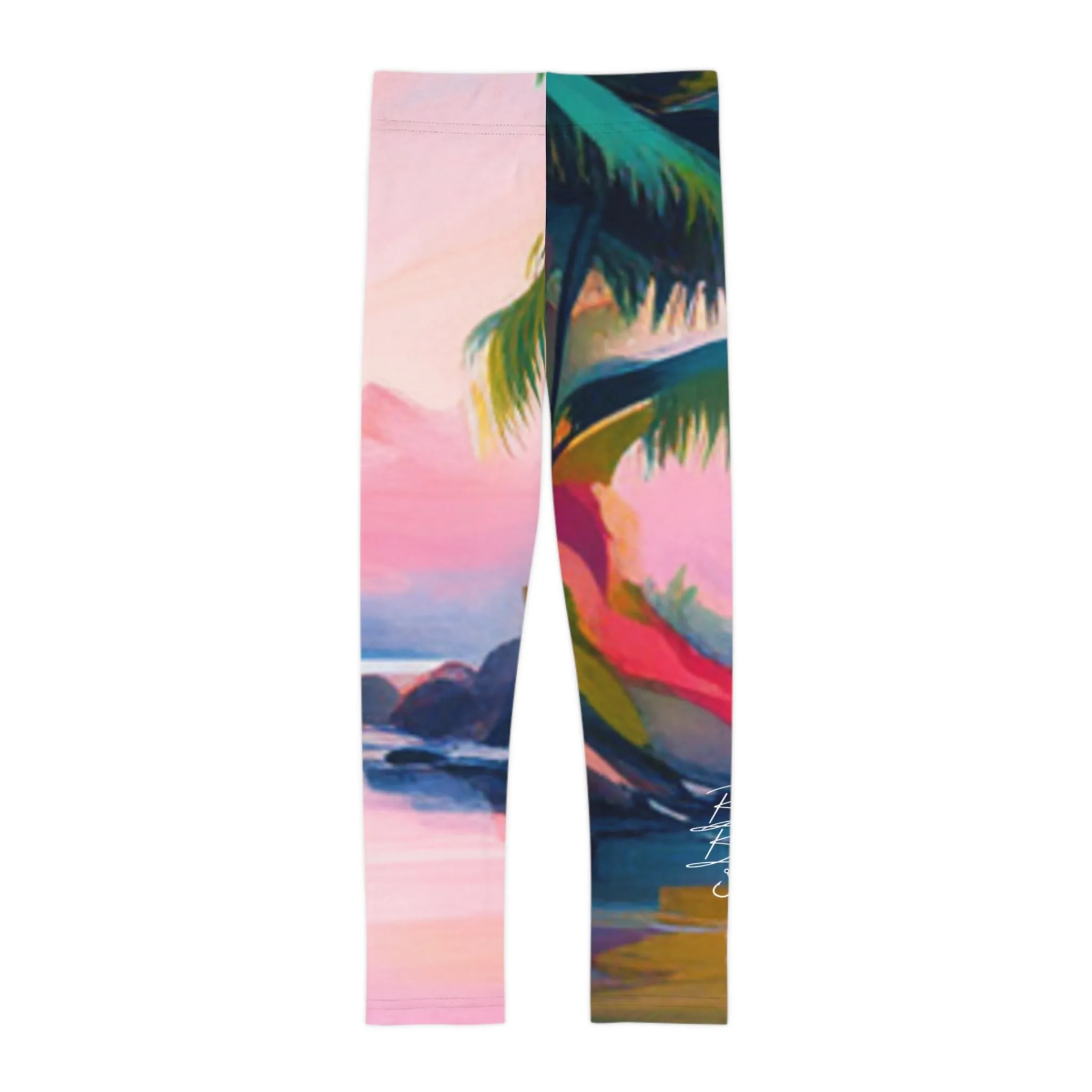 Palm tree pink Kids Leggings