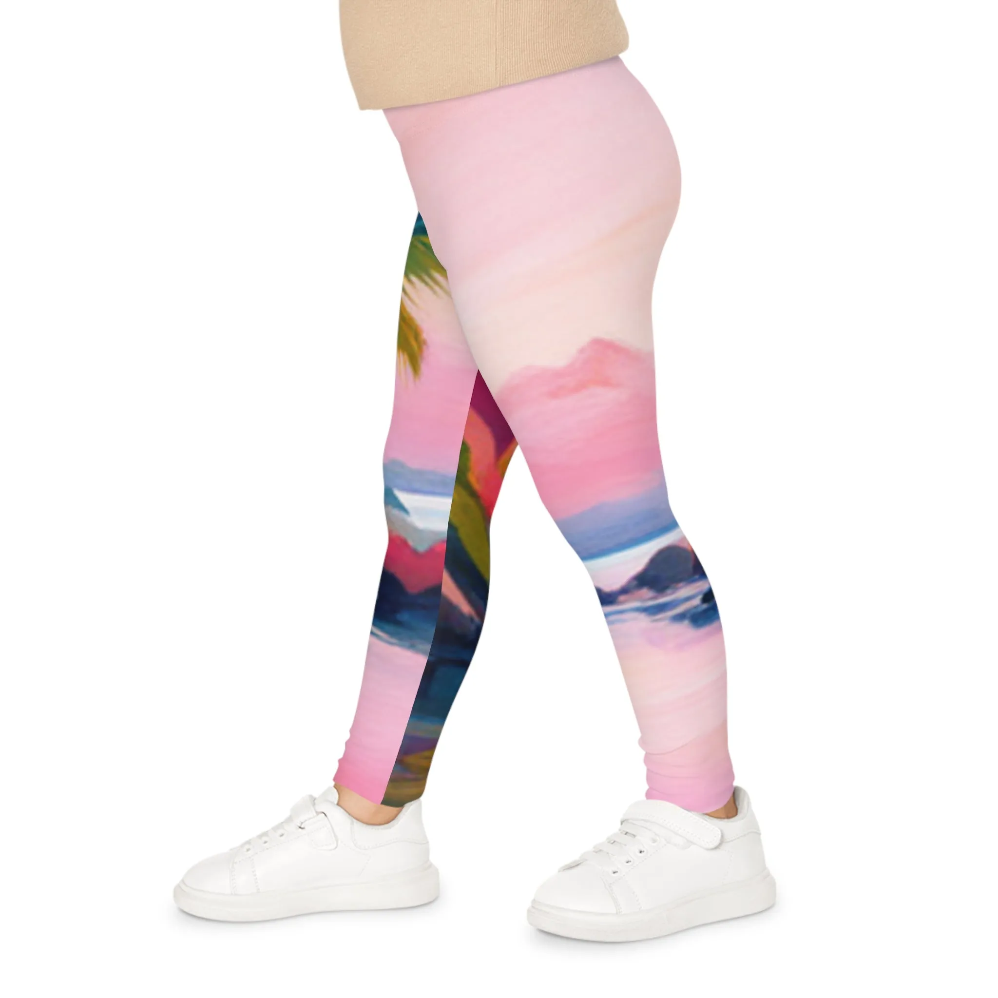 Palm tree pink Kids Leggings