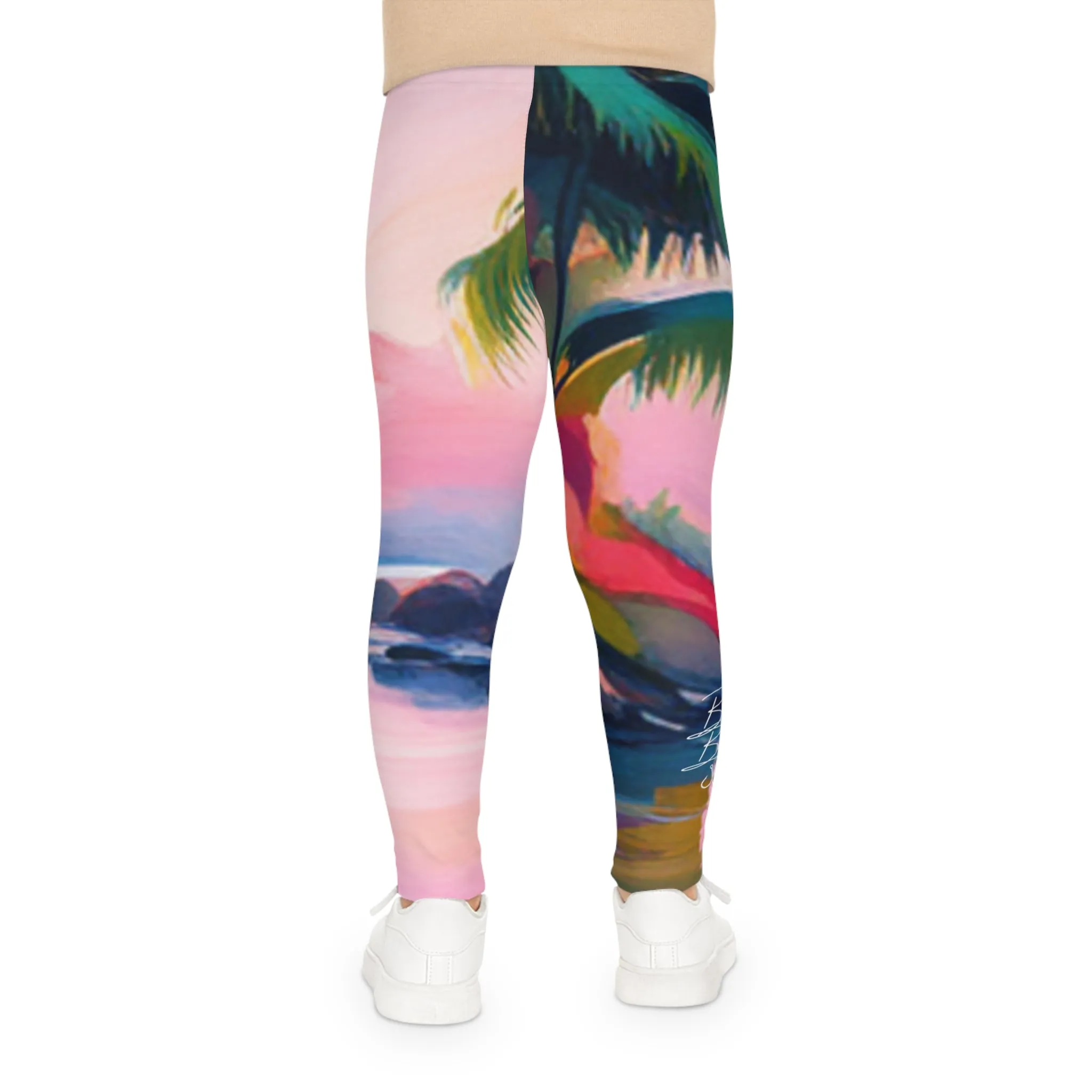 Palm tree pink Kids Leggings