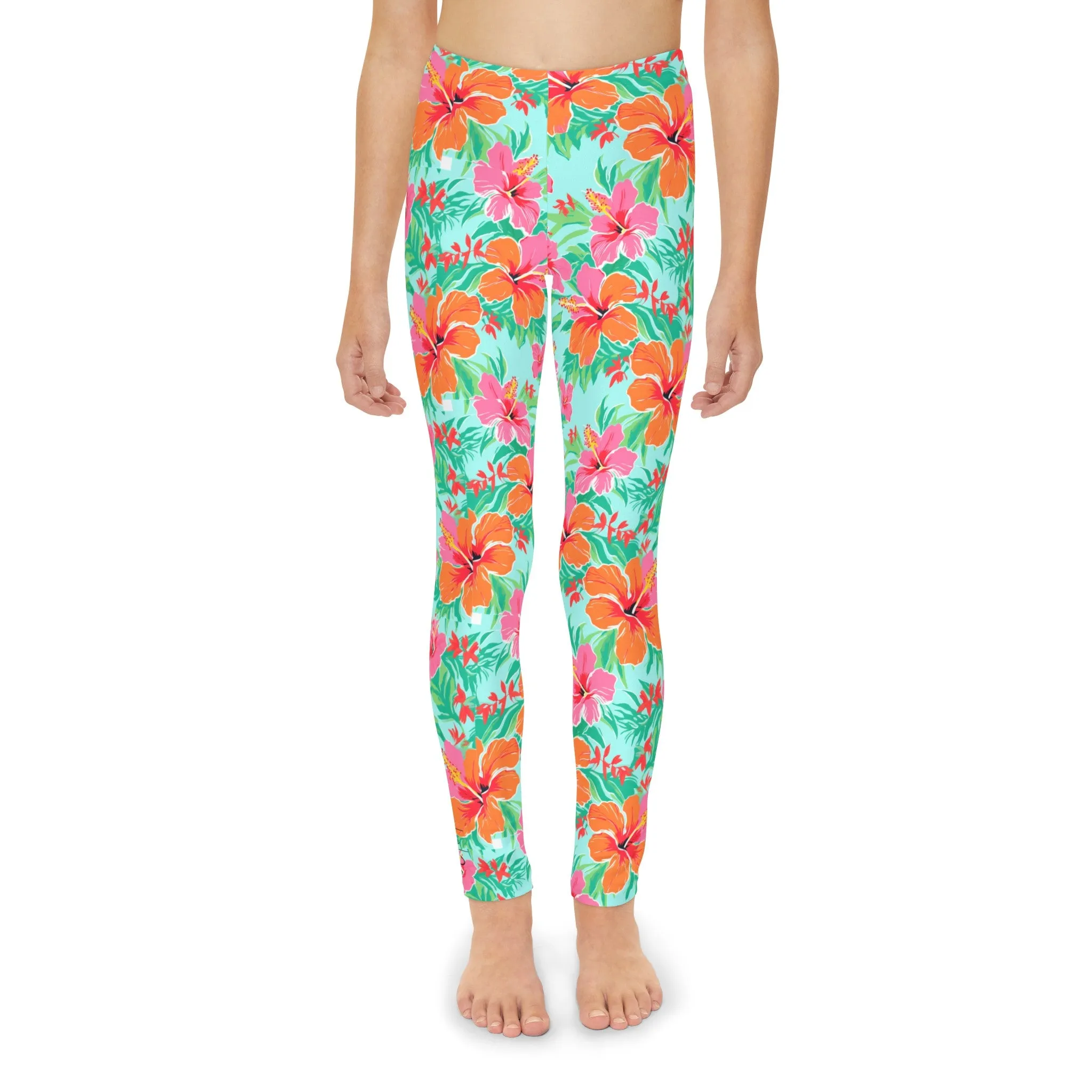 Paradise Hibiscus Bloom Leggings-Youth Full-Length Leggings