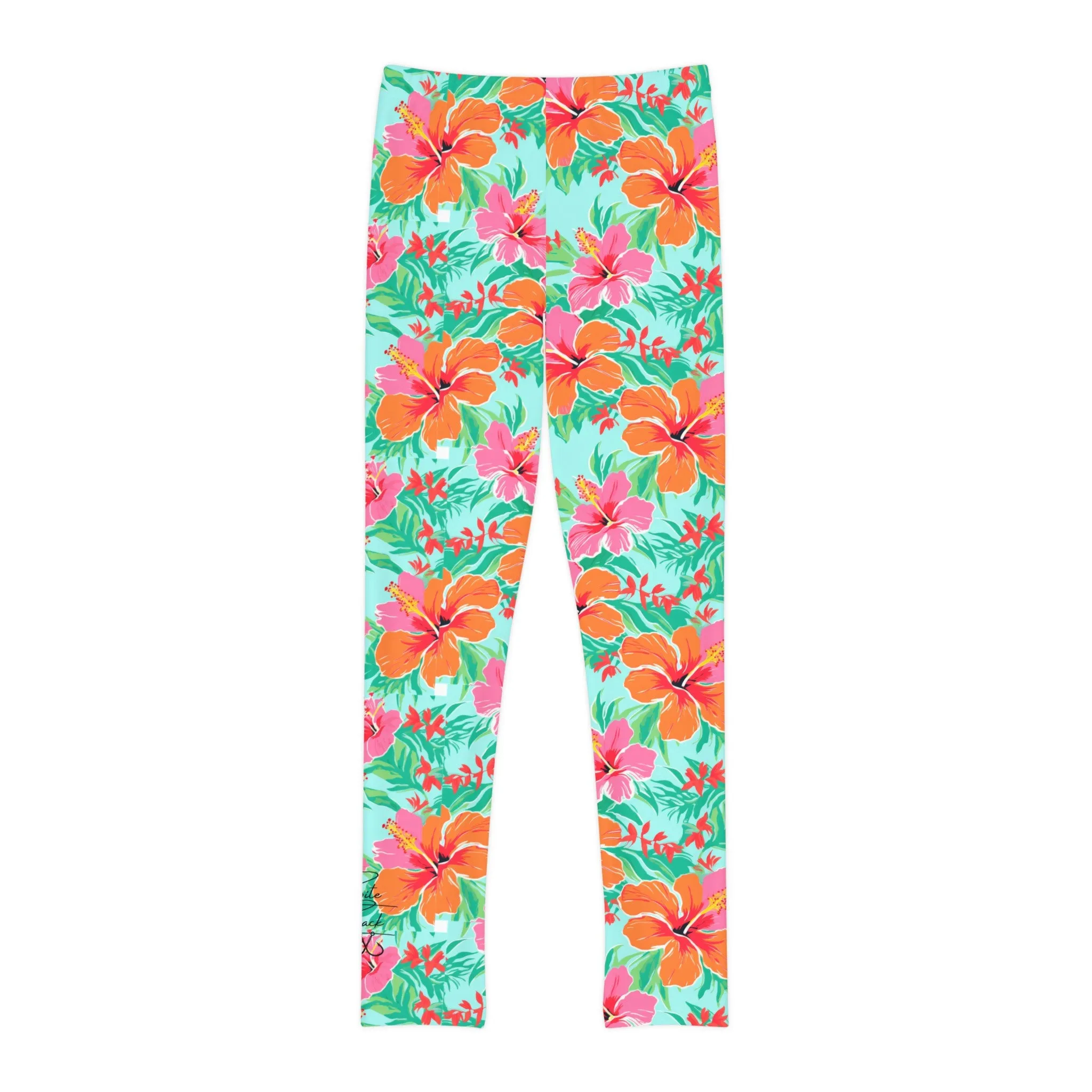Paradise Hibiscus Bloom Leggings-Youth Full-Length Leggings