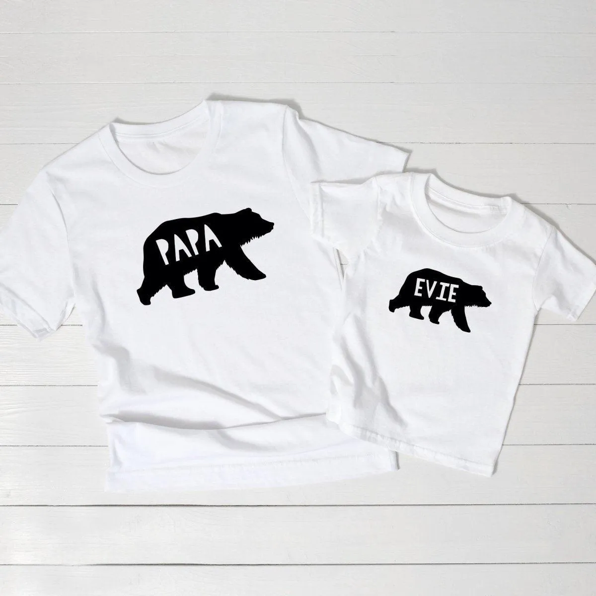 Personalised Fathers Day T-shirt, Matching Family Bear T-shirts, Father and Son Matching Tops, Father Daughter Shirts, Daddy Bear T-shirt