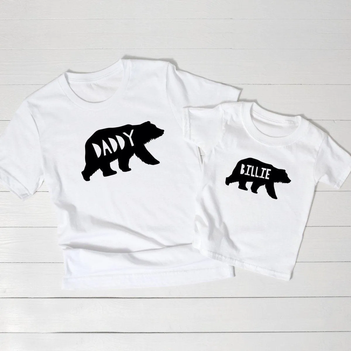 Personalised Fathers Day T-shirt, Matching Family Bear T-shirts, Father and Son Matching Tops, Father Daughter Shirts, Daddy Bear T-shirt
