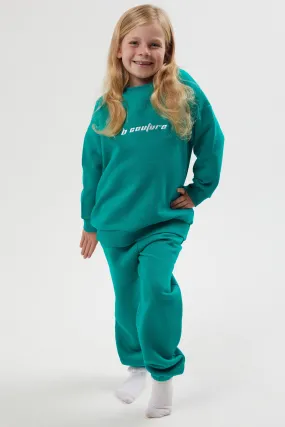 Plympton Fleece Crew Tracksuit Kids - Vivid Green