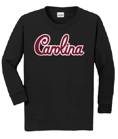 South Carolina Gamecocks Script Long Sleeve Tee- Youth/Black