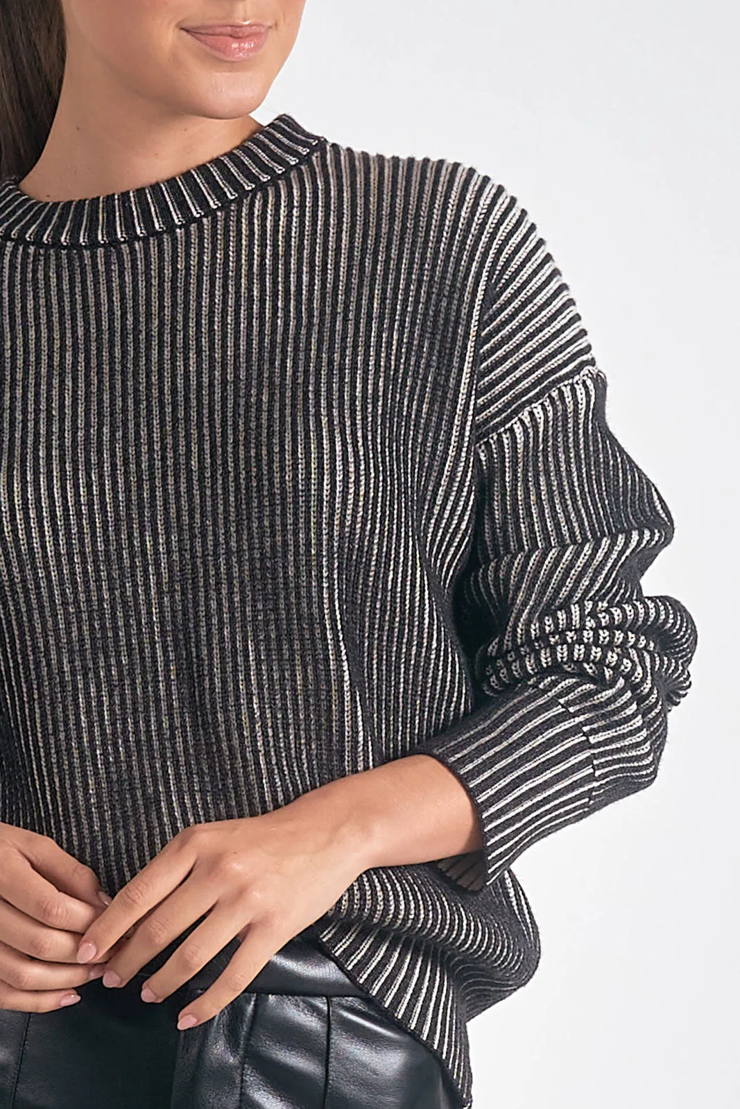 Sweater Crewnk Rib Ombre