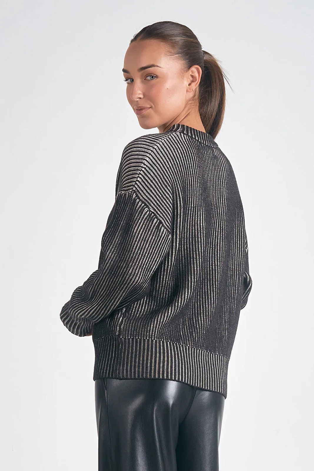 Sweater Crewnk Rib Ombre