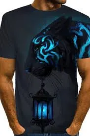 Tiger Fighting Animal Beast Fierce Lion/leopard Print 3D T-shirt Men's Short Sleeve Tops Oversized Tees Shirt Men Design Clothes Size 3XL S3219723