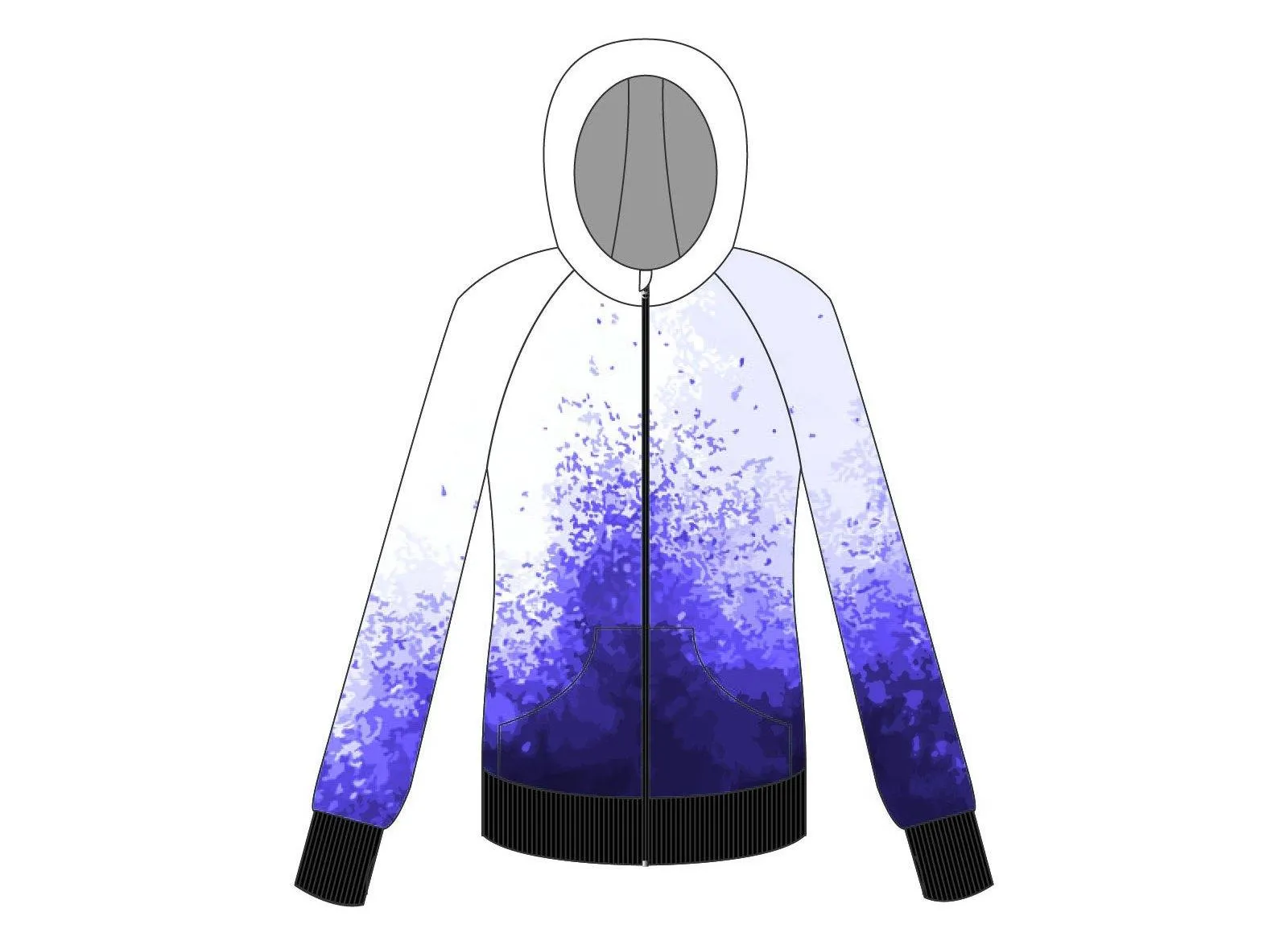 Watercolour Full Zip Hoody